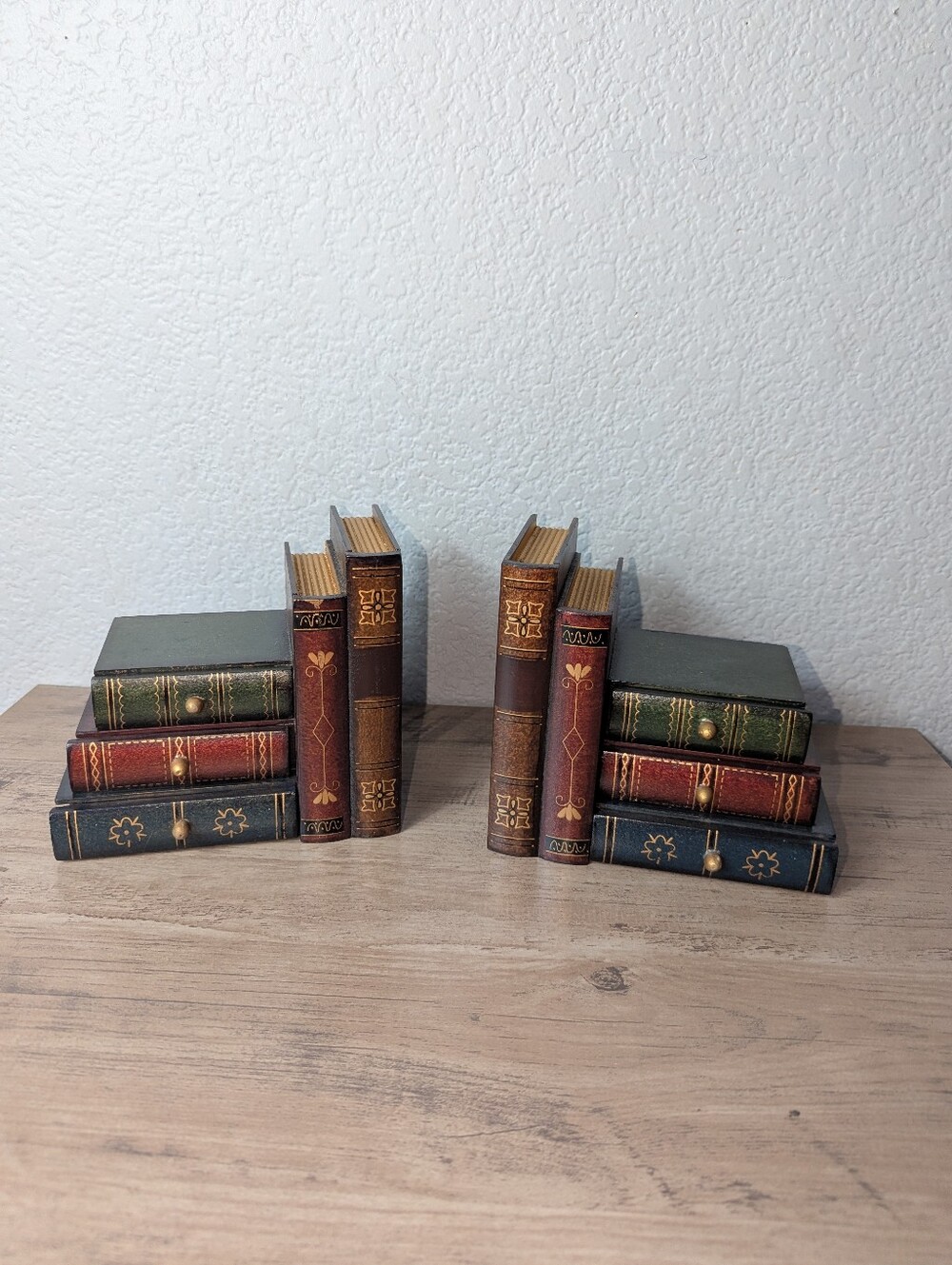 Faux Book Bookends with Hidden Storage Drawers.